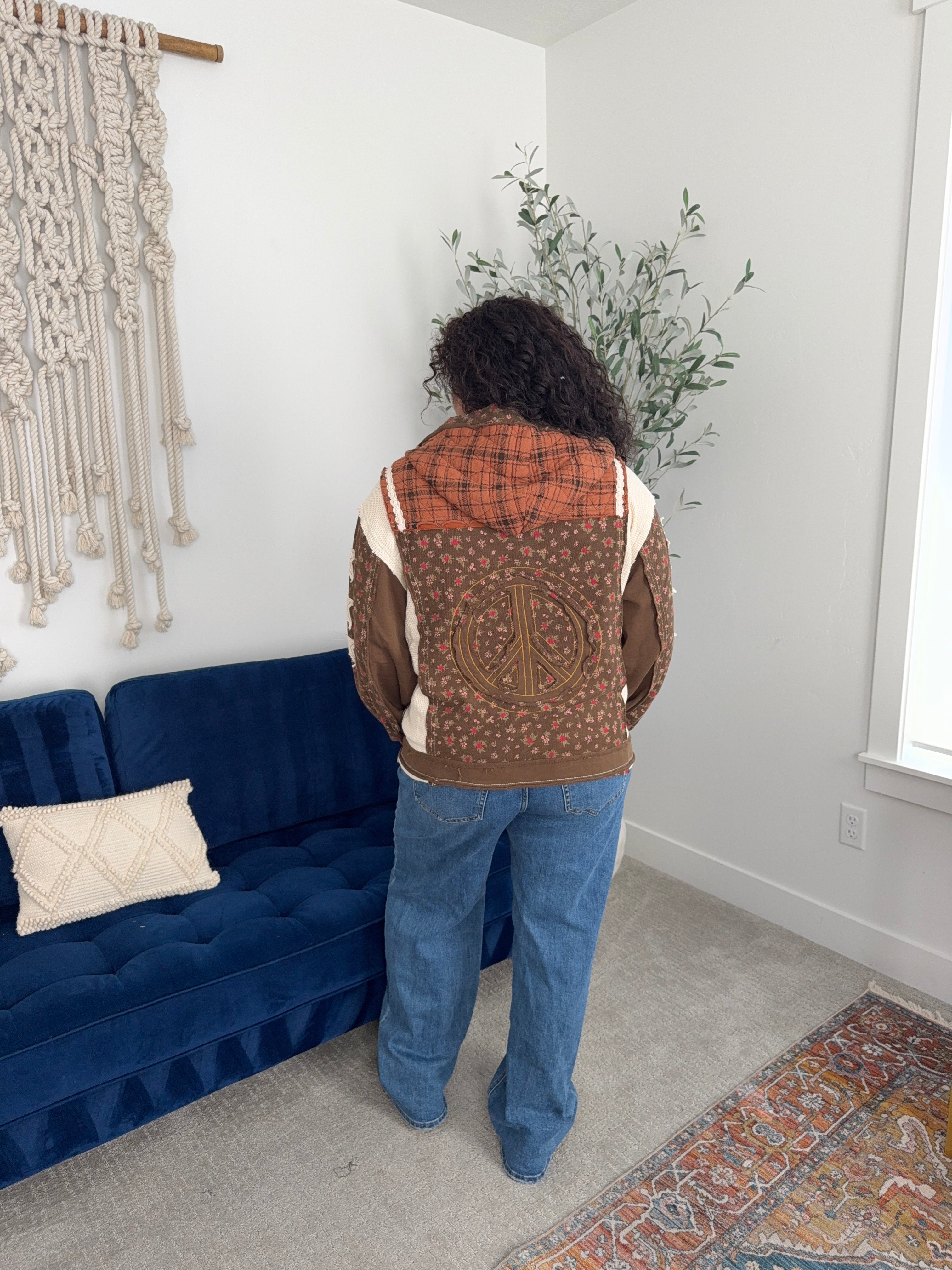 Women’s POL patchwork boho hoodie Fall 2025