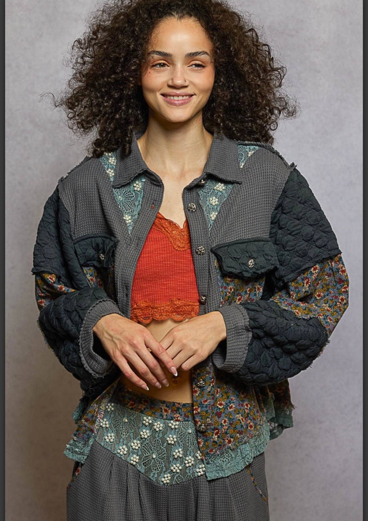 Women's Fall 2025 Boho quilted sweater