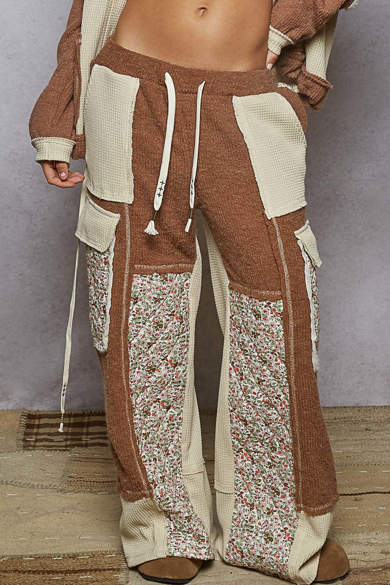 POL Quilted Mocha wide-leg pants