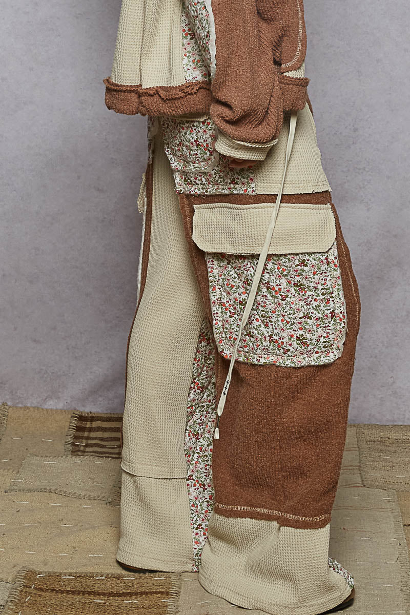 POL Quilted Mocha wide-leg pants