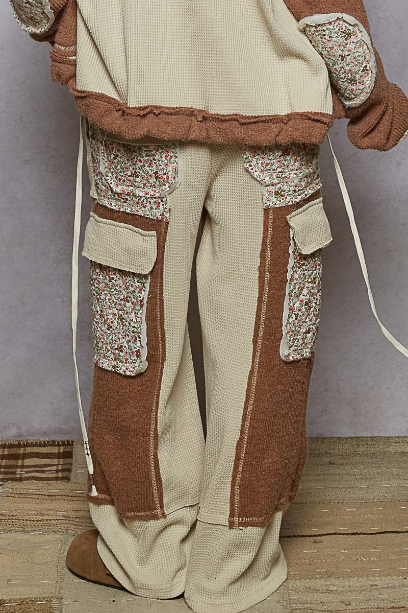POL Quilted Mocha wide-leg pants