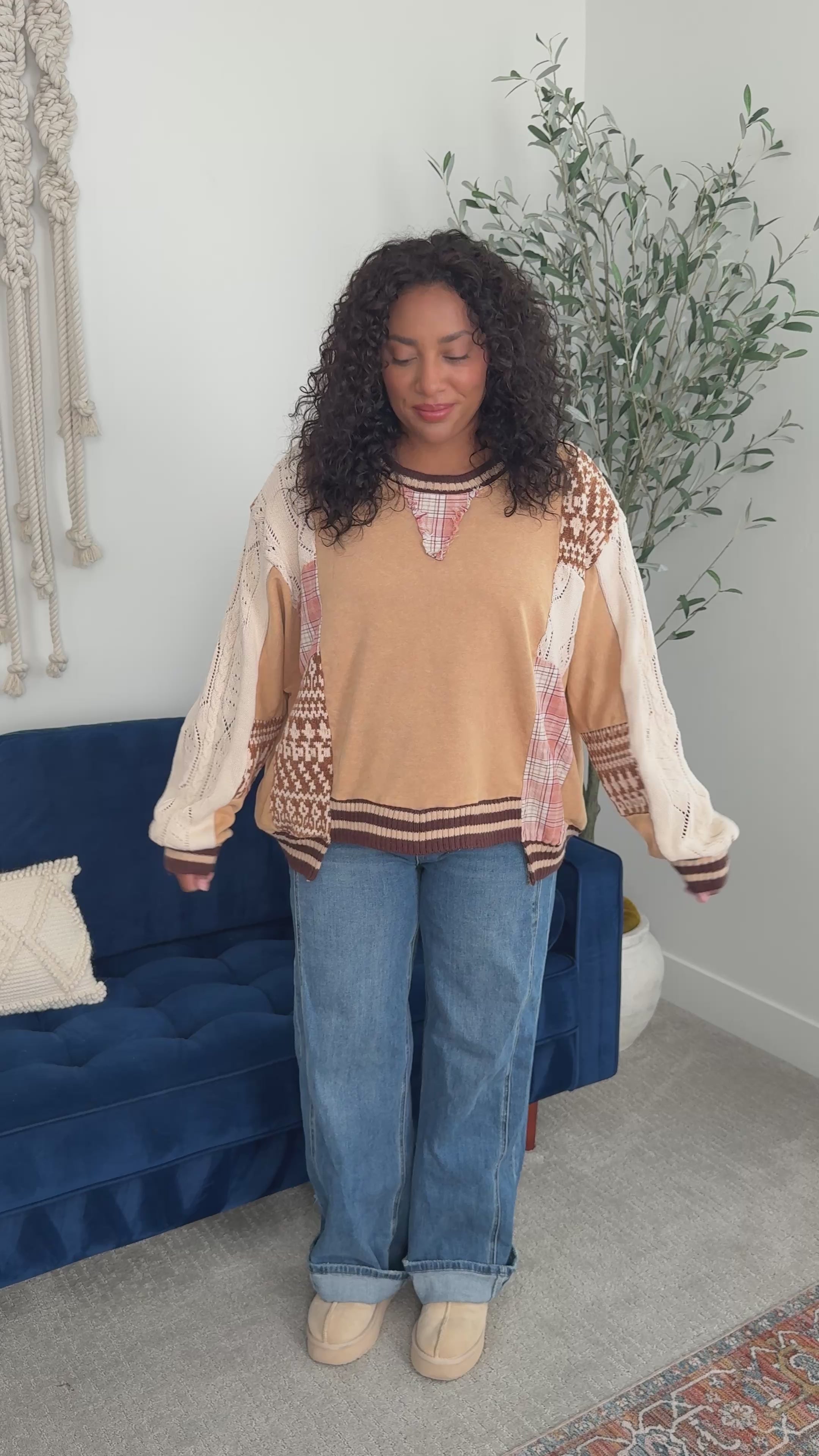 Women's Oli & Hali Mixed Media Sweater